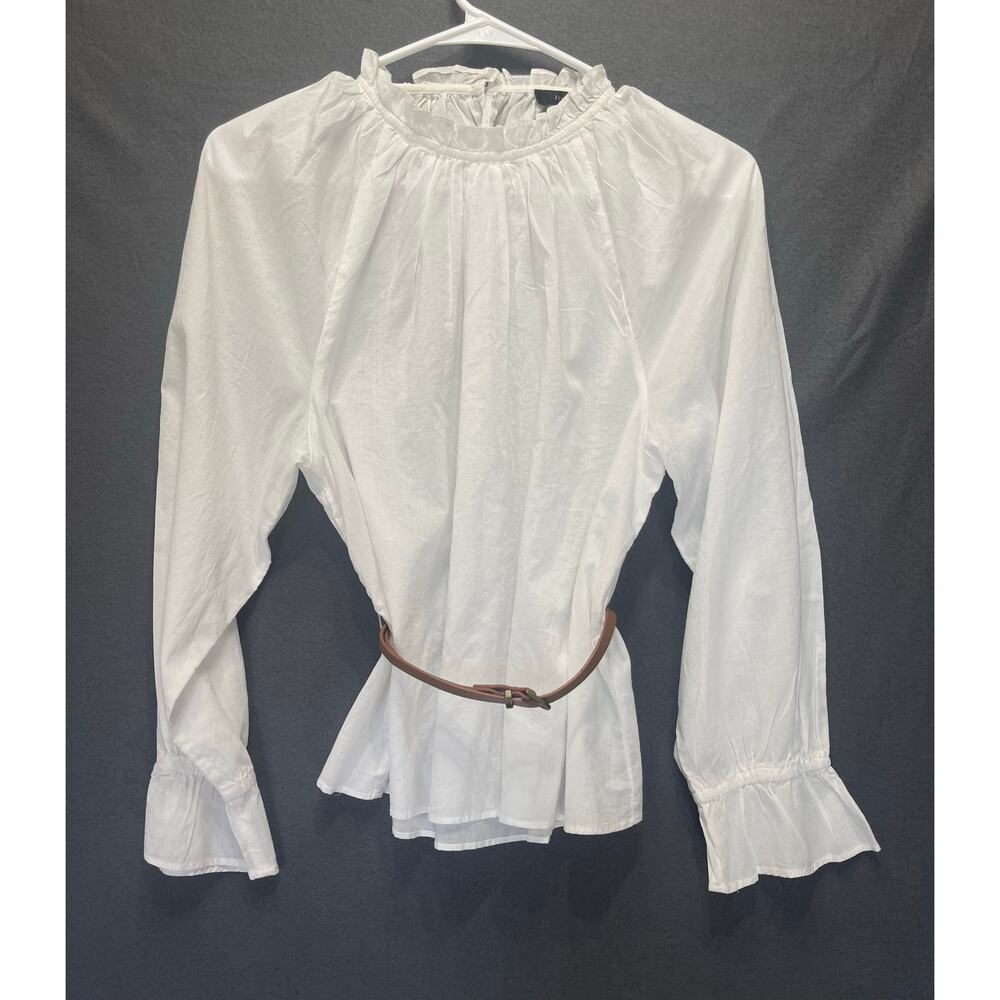 J.CREW vintage-inspired white peasant blouse cottage soft girl coquette boho‎